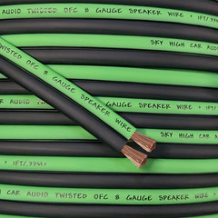 25′ feet OFC TRUE 8 Gauge AWG GR/BK Oxygen Free Speaker Wire Car Home Audio