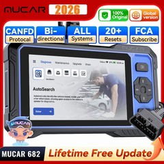 2026 MUCAR 682 Car Full System Diagnostic Tool AI OBD2 Scanner 20 Services CANFD