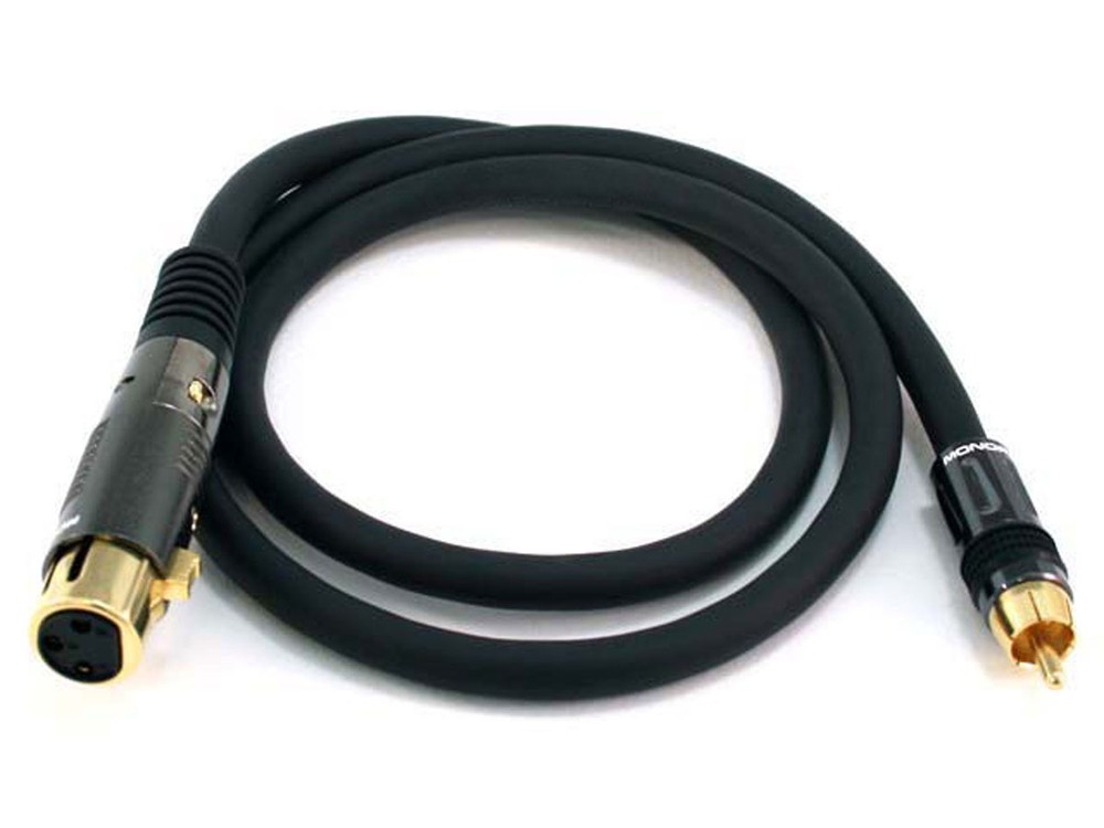 3ft Premier Series XLR Female to RCA Male 16AWG Cable (Gold Plated) 4784