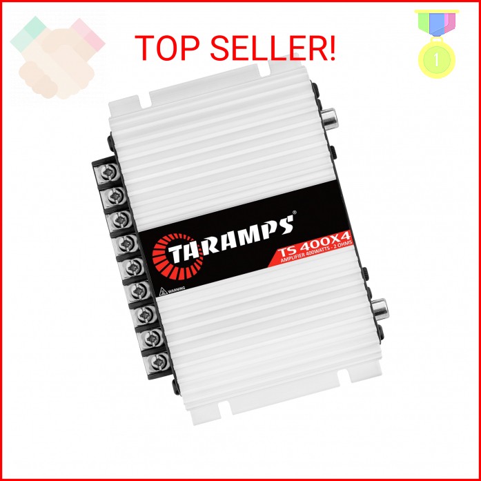 Taramps TS 400×4 400 watts RMS 4 Channels Full Range Car Audio Amplifier, 2 Brid