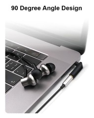 3.5mm Angle Male to Female Audio Adapter, 90 Degree Right Black and Golden