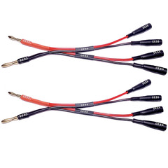 CNCESS Cess-057X2 Dual Banana Plugs Splitter, 2 Male to 4 Female Banana Jack Ada