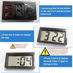 2 Pcs Mini Digital Clock Small Magnetic Car Dashboard Clocks St Color: black 2