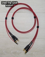 Turntable Cable Set | Mogami Cable, Gold RCA, Spade Ground Wire, Braided Sleeve