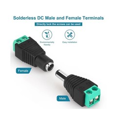X20 12V DC Male+Female Power Connector 5.5×2.1mm Power Jack Plug Adapter for LOT