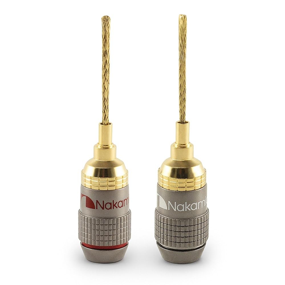 Nakamichi FanLock Excel Series 24k Gold Plated 2mm Flex Pin Plugs 10-18 AWG |…
