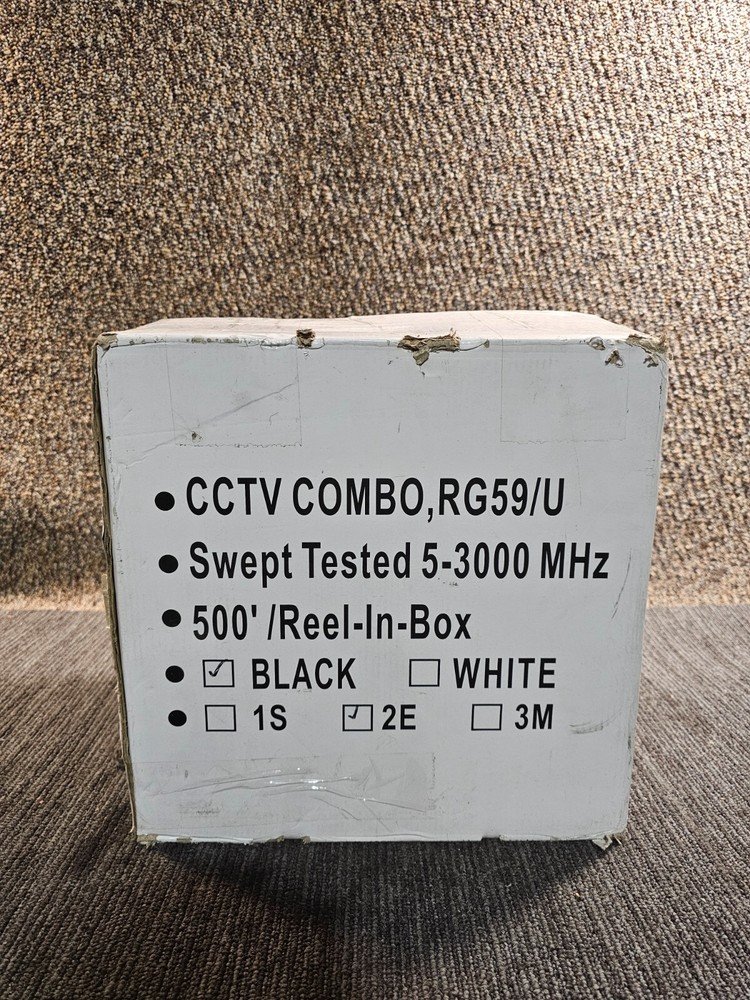Five Star RG59 500 ft Siamese Combo CCTV Coaxial Video Power Cable Black – 20AWG