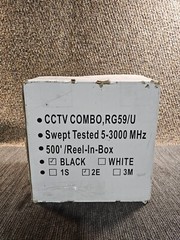 Five Star RG59 500 ft Siamese Combo CCTV Coaxial Video Power Cable Black – 20AWG