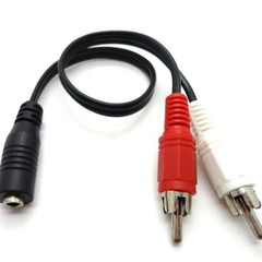 3.5mm Female to 2 RCA Male Audio Adapter Cable Stereo AUX Y Splitter Gold Plated