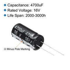 4700uF 16V 13x25mm Electrolytic Capacitor Radial Leads Aluminum Capacitors 10Pcs