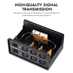 3 Way Audio Mechanical Switcher XLR Balanced Passive Selector Splitter Box Black