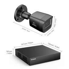 SANNCE 5IN1 8CH DVR 1080P Security Camera System CCTV Outdoor Night Vision AI