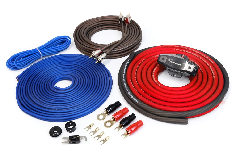 Kolossus 4 Gauge OFC Amplifier Installation Kit Red Copper Power Cable