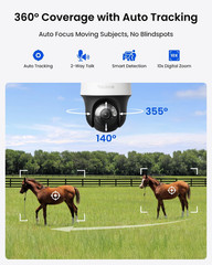 Reolink 2K 4G LTE Solar Security Camera, 360° Pan-Tilt, Color Night Vision