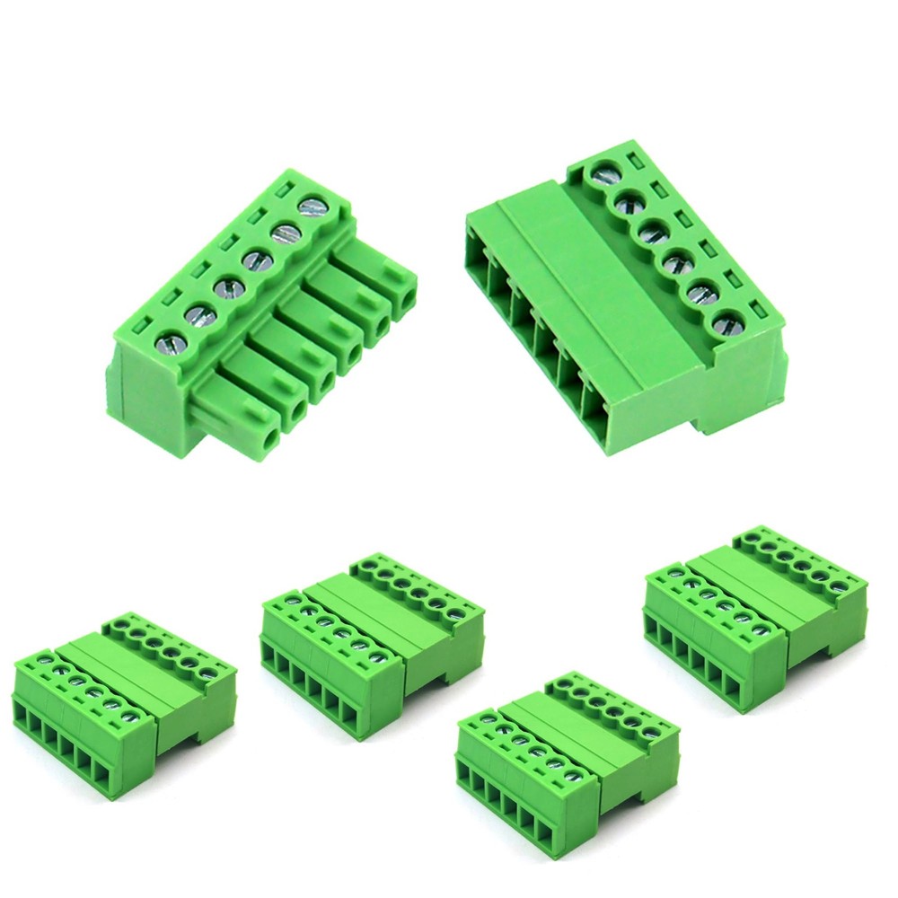 5 Set 6 Pin 3.5mm Pitch Screw Terminal Block Connector for 28-16AWG Pluggable…