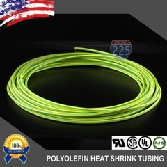 50 FT 50′ Feet GREEN & YELLOW 1/8″ 3mm Polyolefin 2:1 Heat Shrink Tubing RoHS UL