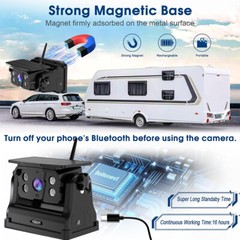 Wireless WiFi Solar Panel Battery Hitch Backup Camera Magnetic For iOS Android