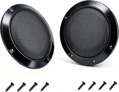 FDXGYH 2 Pack 8 Inch Speaker Grills Cover Metal Mesh Grill [Black] | Horn Guard