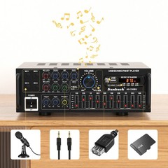 Bluetooth 5.0 HiFi Power Amplifier 2000W Stereo Karaoke FM USB EQ AUX Sunbuck E