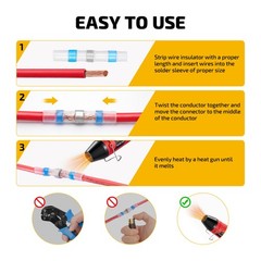 Easy to Use 485PCS Solder Seal Butt Connectors Kit with Included Heat Gun