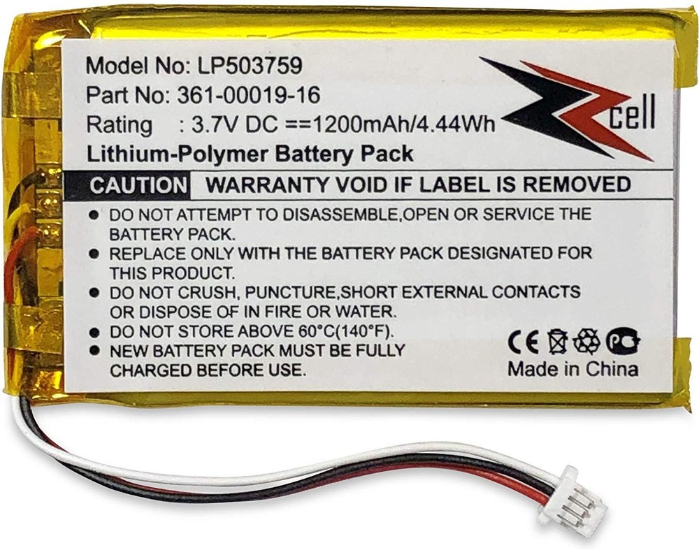 ZZcell Battery For Garmin 361-00019-16, Nuvi 1300, 1340T Pro, 1350, 1370, 1375T