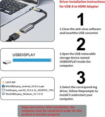 Reborn USB to HDMI Adapter 1080p 60Hz USB 3.0 Male to HDMI Female Converter Card