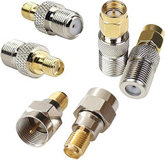 6PCS F Type to SMA Coax Adapter Set, Male & Female RF Connectors