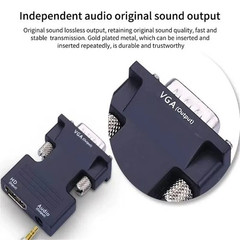 HDMI Female to VGA Male Converter with Audio Adapter for PC Laptop Xbox Monitor