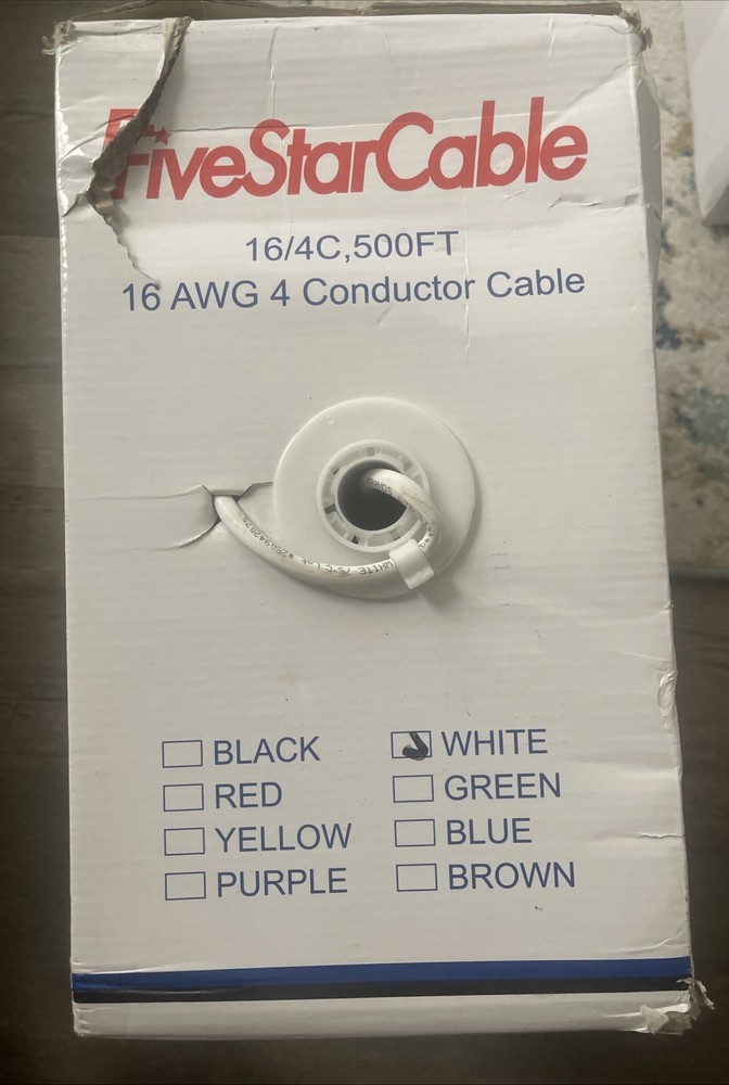 16AWG Speaker Cable 500ft CL2 In Wall 16/4 Gauge 4 Conductor Bulk Audio Wire New