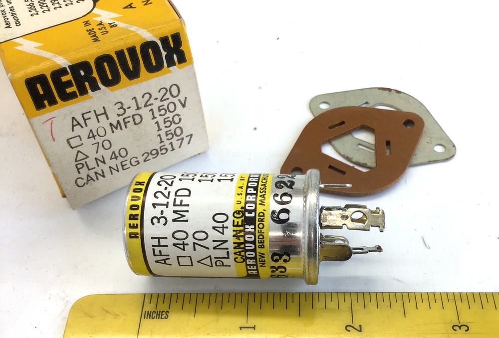 1 NOS/NIB Aerovox 40 mfd 150 v 1″ Can Style Capacitor