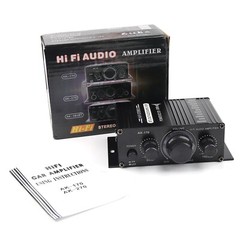 400W 12V 2 Channel Powerful Stereo Audio Power Amplifier HiFi Bass Amp Car Home