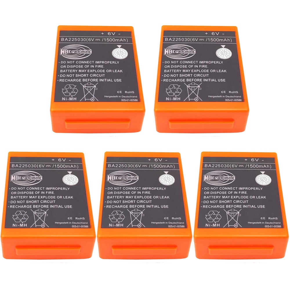 5PCS 1500mAh BA225030 6V Ni-MH Battery PACK For HBC Pump Truck Remote Controller