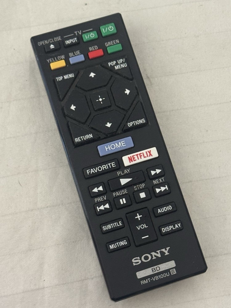 GENUINE SONY RMT-VB100U BLU-RAY DVD PLAYER REMOTE – BDP-S1500 BDP-S3500