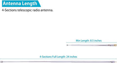 FM Radio Antenna, 2-Pack Telescopic AM FM Radio Antenna Replacement Antenna for