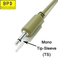 1x 3Ft (90cm) – 1/8″ Mono 3.5mm Male to Male Audio Patch Cable Cord TS Plug Mic