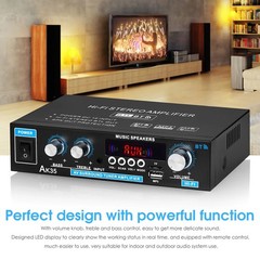 AK35 Bluetooth5.0 Power Amplifier Home/Car/Marine Stereo Audio Amp For Speaker