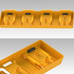 Battery Rack for DeWalt 20V, 4 Slot, Yellow-4pc