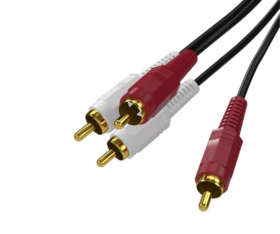 Audio 2 RCA Male to 2 RCA Male Cable Gold Plated Wire Cord Stereo 4.4ft