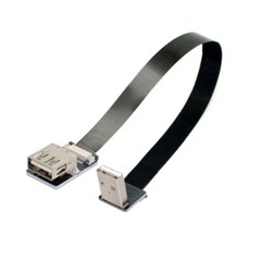 Down Angled USB 2.0 Type-A Male to Female Data Flat Slim FPC Cable for FPV