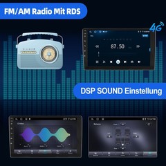6+128G QLED 10.1″ 2DIN Car Stereo Radio Carplay Android 15 8core GPS DSP 4G LTE