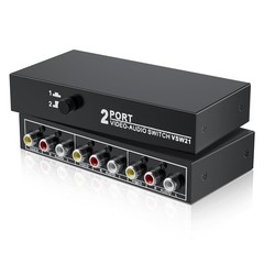 RCA Switch 2 in 1 Out Composite Video L/R Audio Switcher Selector Box 2X1, 2-…
