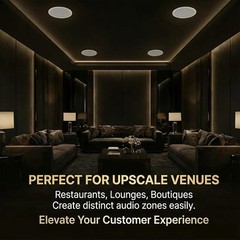 Herdio 4 Pack 6″ 70V Commercial Ceiling Speaker High-Fidelity Audio Wide Sound