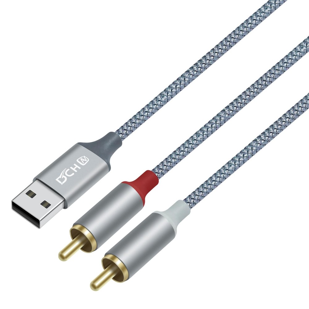 4ft USB to RCA Audio Cable Type A to 2 RCA Adapter Cord Male 2RCA Y Splitter …