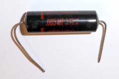 Sprague black beauty capacitor, 0.005 MF +/- 10%, 600V, New old stock