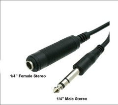 6FT – 100FT 6.35mm 1/4″ Stereo TRS Male to Female Guitar Audio Extension Cable