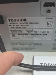 Toshiba DVR620KU DVD Recorder VCR Combo HDMI Player No Power