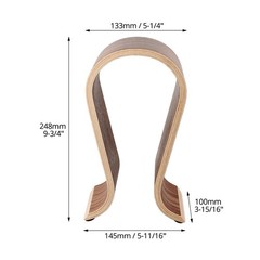 QWORK Wood Headphone Stand Headset Holder, Arch Bridge Design Universal Com…