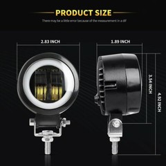 2X 3inch Round LED Work Light Bar Spot Pods Driving Fog Halo Offroad ATV UTV 4WD