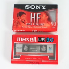 Sony HF 90 and Maxell UR 90 Cassette Tapes Blank Sealed