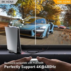 ConnBull 16K HDMI Cable 1.64 FT Ultra High Speed for 4K 8K Gaming